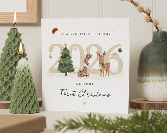 First Christmas Card for Boy, 1st Christmas Card, Special Little Boy Christmas Card, Baby Boy Christmas Card, Son Grandson Nephew Card