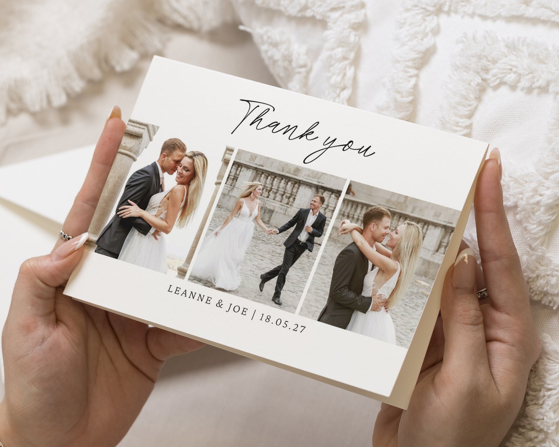 Personalised Wedding Thank You Cards, Photo Thank You Cards, Photo Wedding Thank You Card, Folded Thank You Cards for Wedding