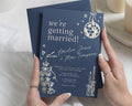 Navy Blue Wedding Invitations with Gold Foil, Party Wedding Invite, Celebration Invitation, Personalised Foiled Stationery