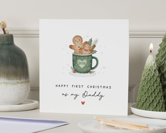 First Christmas Daddy Card, 1st Christmas as Daddy Card, Christmas Card from Baby, New Dad Christmas Card, Personalised Xmas Card