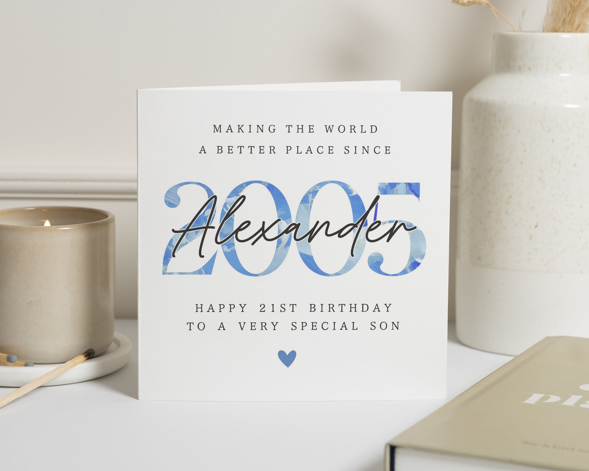 21st Birthday Card for Son, Personalised Birthday Card, Special Son Birthday Card, Custom Name Card, 21st Birthday Card for Him