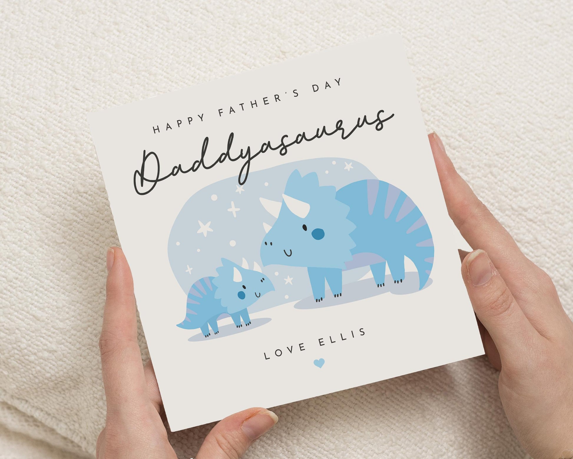 Father's Day Card for Dad, Daddyasaurus Card, Cute Dinosaur Father's Day Card, Personalised Card from Child, Father's Day Card from Son
