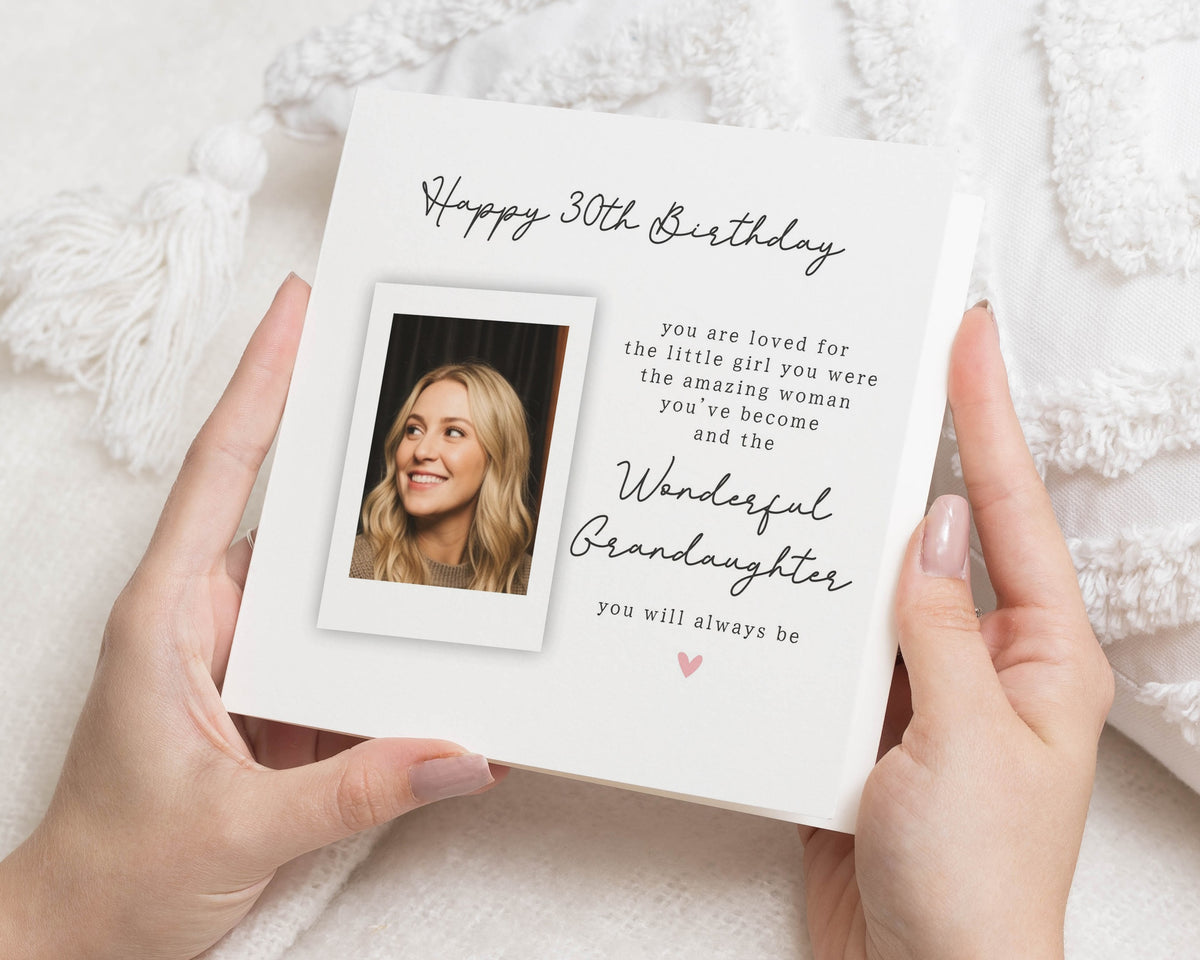 30th Birthday Card for Granddaughter, Personalised Photo Birthday Card, Granddaughter Birthday Card, Birthday Card for Her, Poem Card