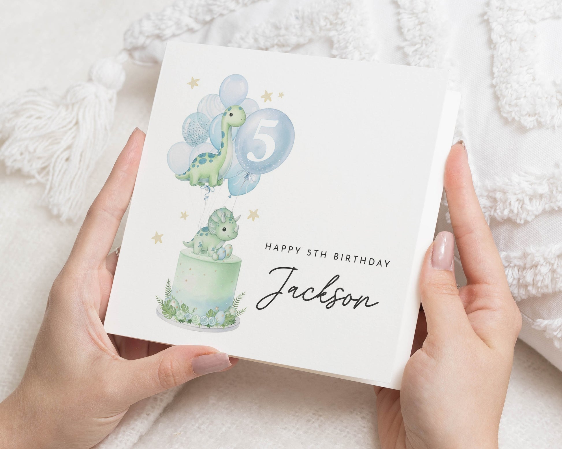 5th Birthday Card for Boy, Dinosaur Birthday Card, Personalised Birthday Card, Birthday Card for Son, Birthday Card for Grandson