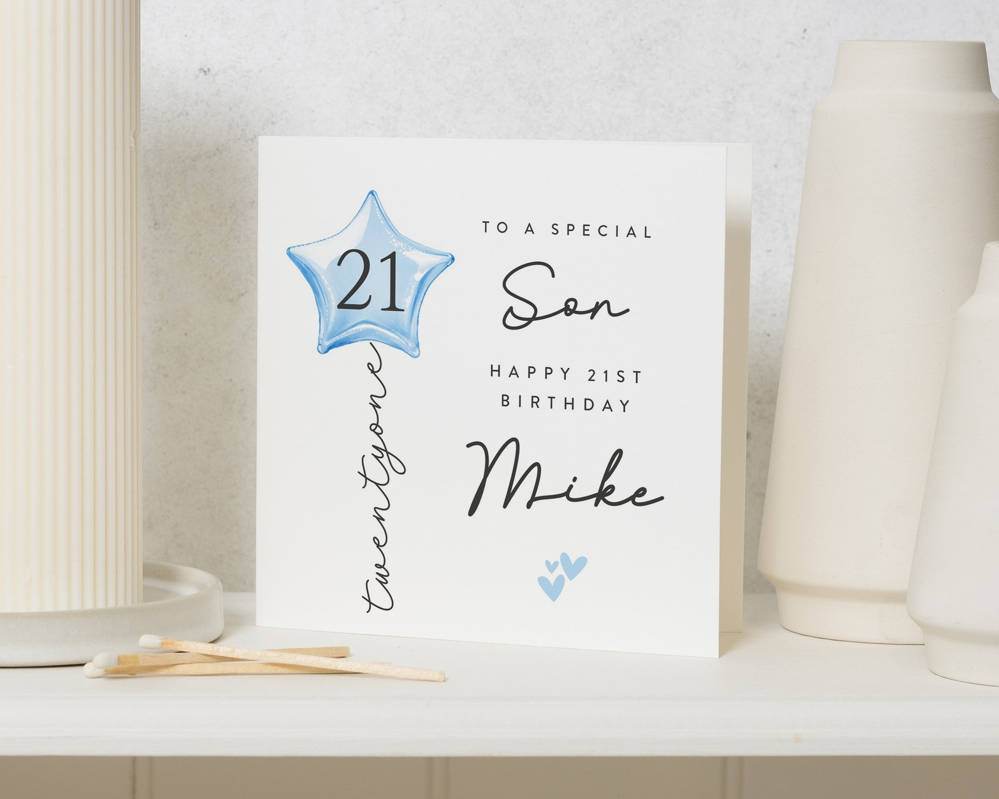 21st Birthday Card for Son, Personalised 21st Birthday Card, Special Son Birthday Card, 21st Birthday Card for Him