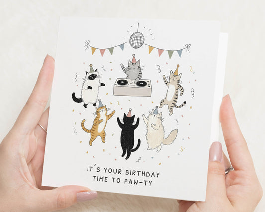 Cat Birthday Card, Funny Birthday Card, Birthday Card for Cat Lover, Birthday Card for Friend, Cute Birthday Card, Pun Birthday Card