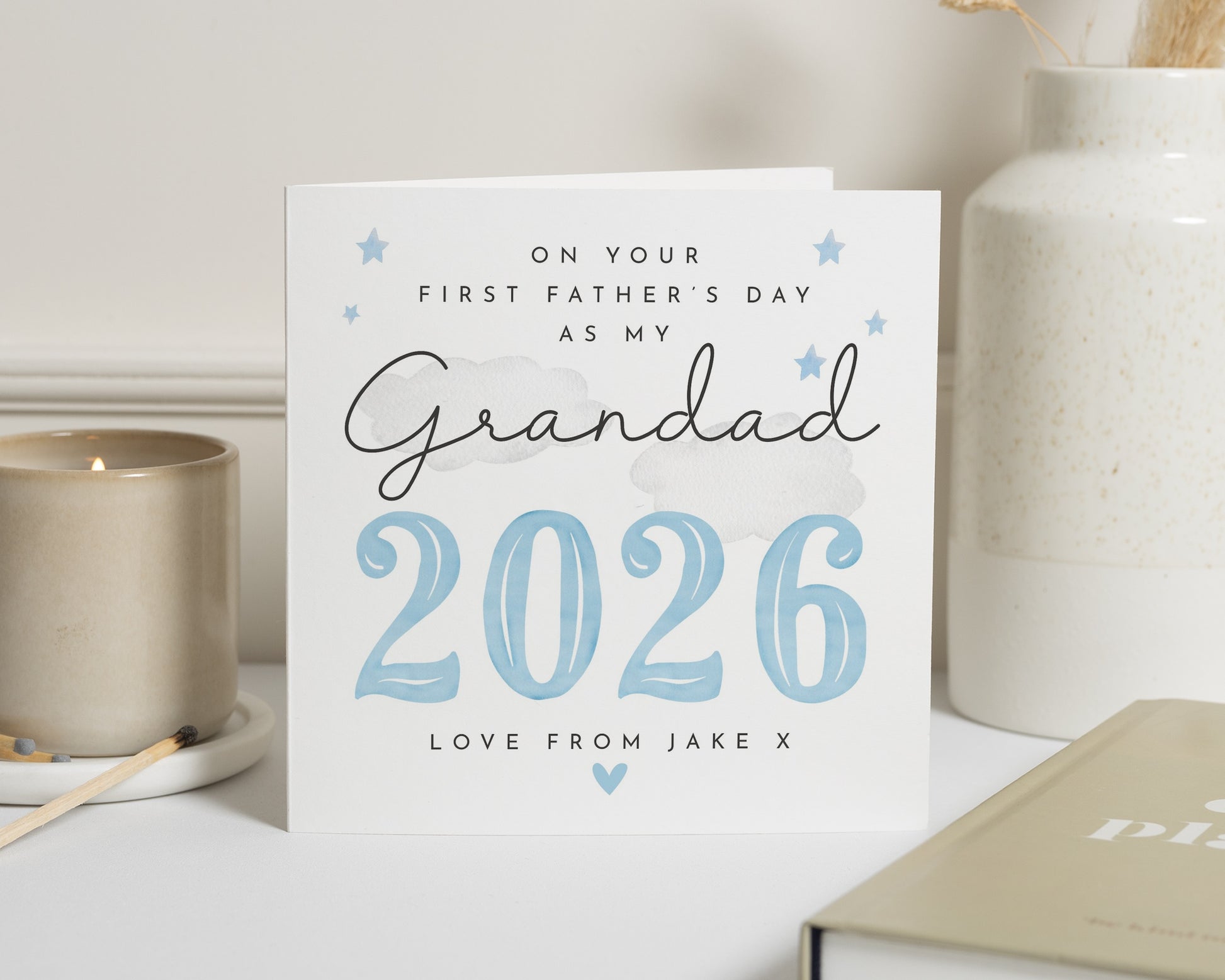 First Fathers Day Card for Grandad, 2026 Fathers Day Card, Personalised Fathers Day Card from Grandchild, Custom Card for Grandad