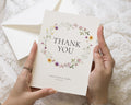 Personalised Wedding Thank You Cards, Floral Thank You Cards, Folded Wedding Thank You Cards, Wildflower Wedding Thank You Card