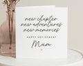 Retirement Card for Mum, Happy Retirement Card, Retirement Card for Her, New Chapter Card, Personalised Retirement Card, Simple Card