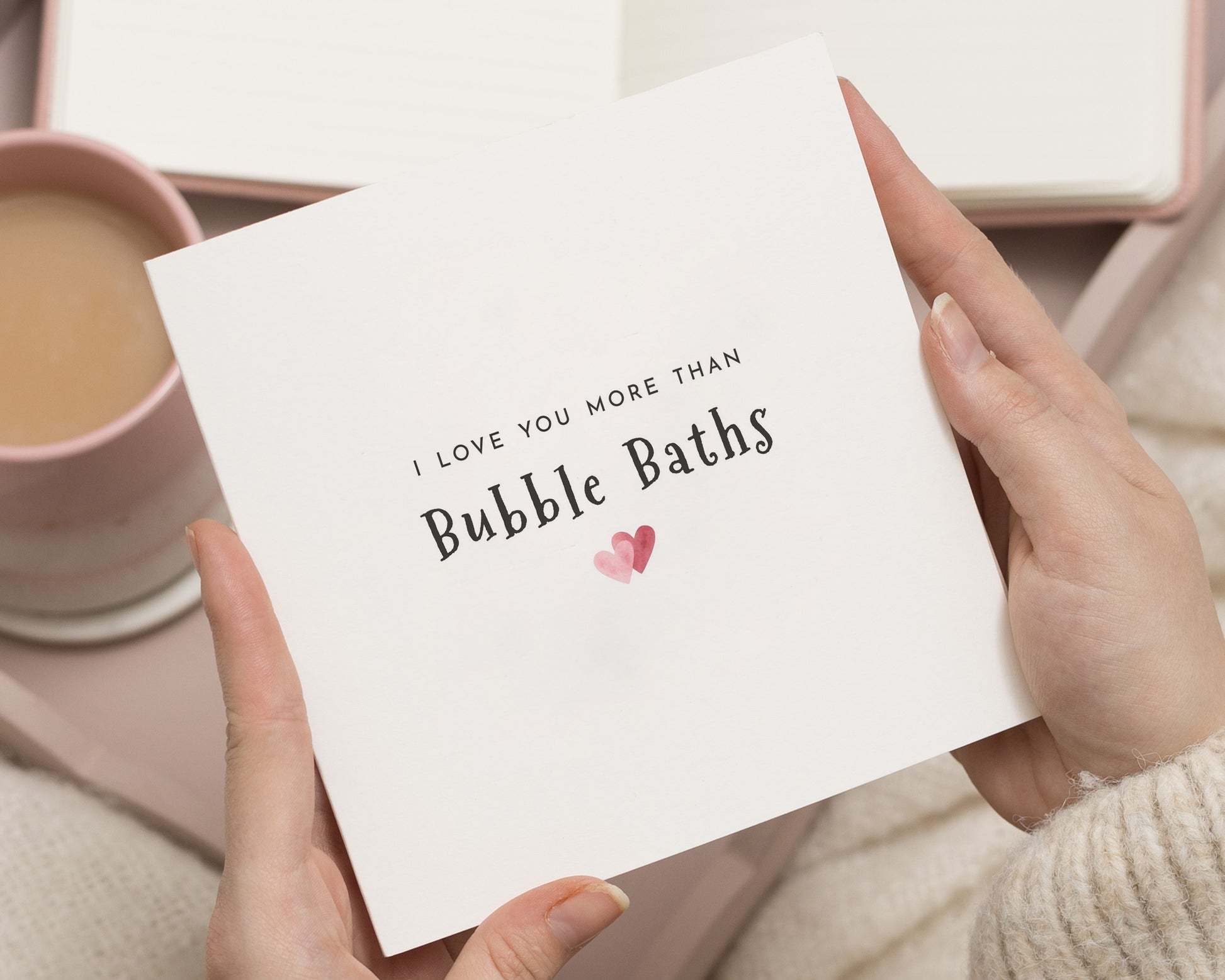 I Love You More Than Bubble Baths Card, Romantic Card for Her, Valentines Day Card, Anniversary Card, Cute Love Card, Card for Wife