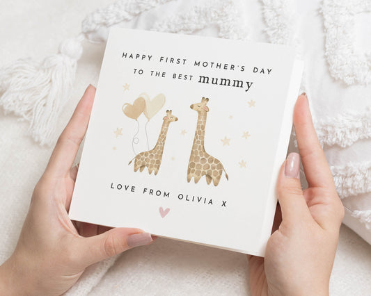 First Mothers Day Card, Mothers Day Card from Daughter, Giraffe Mothers Day Card, Personalised Mothers Day Card for Mummy, Cute Card