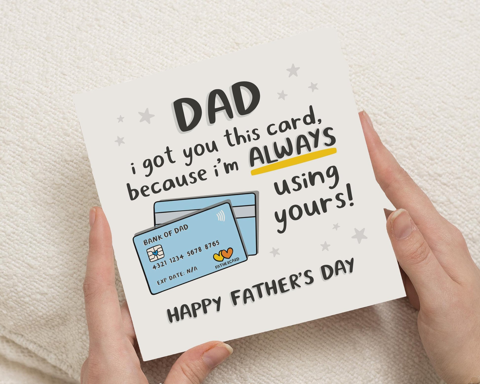 Fathers Day Card for Dad, Funny Fathers Day Card, Card from Son or Daughter, Bank of Dad Card, Cute Fathers Day Card