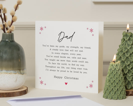 Christmas Card for Dad, Dad Christmas Card, Christmas Card from Daughter, Christmas Card from Son, Personalised Dad Christmas Card