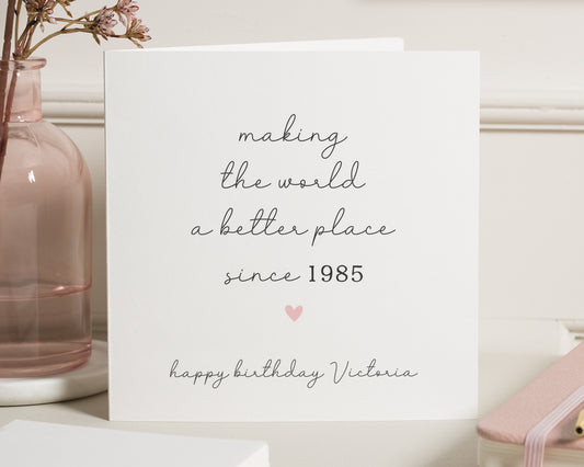 Birthday Card for Her, Personalised Birthday Card, Birthday for Friend, Custom Year Card, Birthday for Women, Year Card