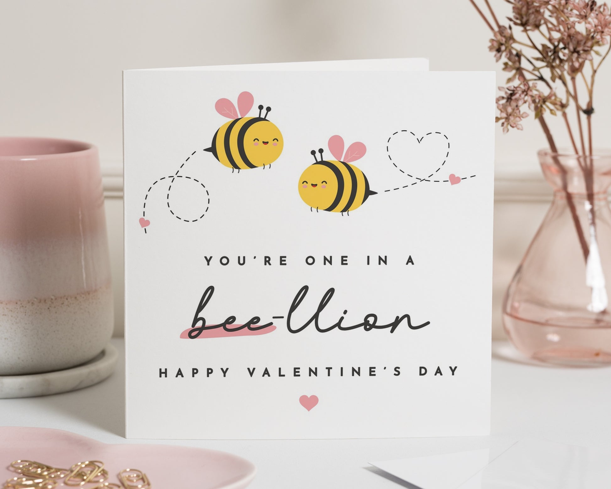 Valentines Day Card, Cute Bee Valentines Card, Funny Valentines Card, Card for Her, Card for Him, One in a Million Card