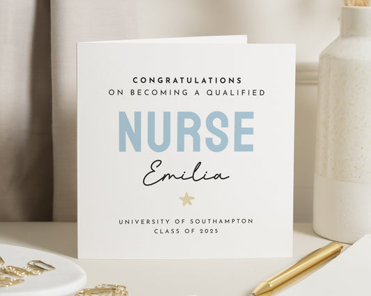Congratulations Nurse Card, Personalised Graduation Card, Nurse Graduation Card, Qualified Nurse Card, University Graduation Card