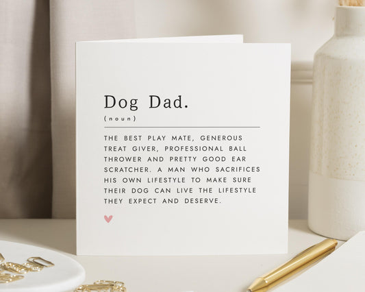 Dog Dad Card, Fathers Day Card for Dog Dad, Birthday Card for Him, Funny Dog Dad Card, Dog Lover Card, Personalised Card for Dad