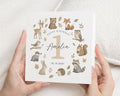 1st Birthday Card, Personalised First Birthday Card, Woodland Birthday Card for Girl, Birthday Card for Daughter, Cute Animal Card