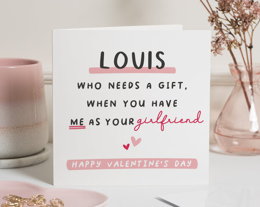Valentines Day Card for Boyfriend, Funny Valentines Card for Him, Personalised Valentines Card, Gift for Boyfriend, Cute Valentine Card