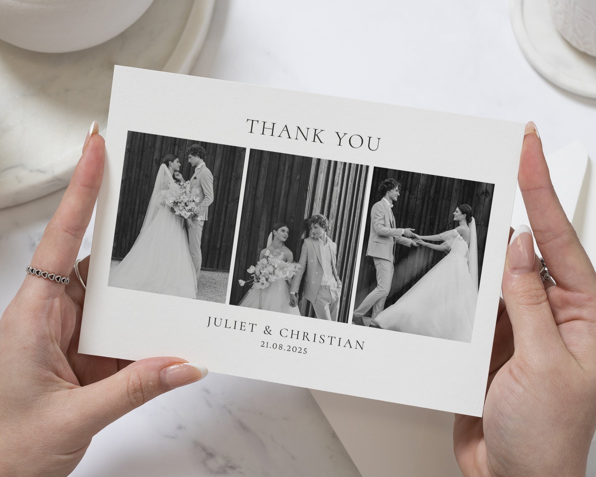 Personalised Wedding Thank You Card, Photo Wedding Thank You Card, Wedding Thank You Cards, Thank You Card for Wedding, Flat A6 Card