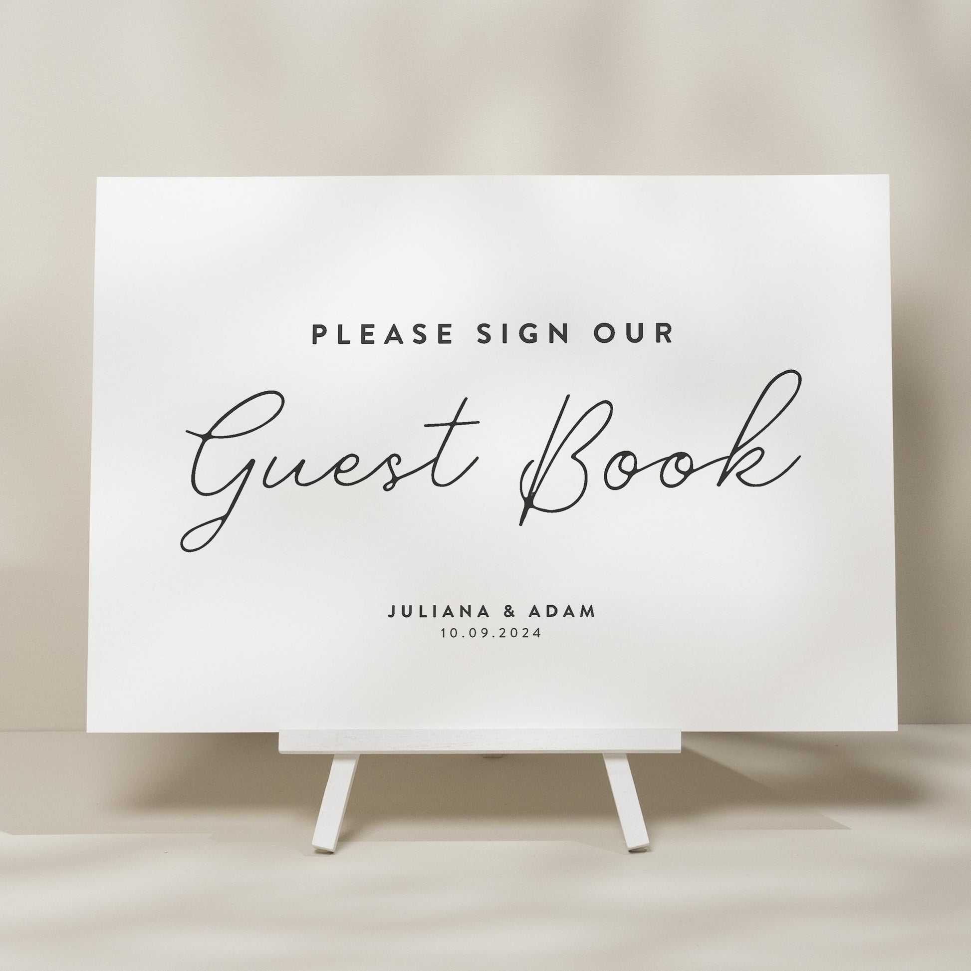 Modern Elegant Wedding Guest Book Sign, Sign Our Guest Book Sign For Wedding, Minimalistic Wedding Sign, Simple Wedding Signage &#39;Juliana&#39;