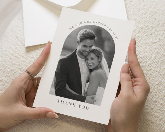 Personalised Wedding Thank You Cards, Photo Wedding Thank You Cards, Minimal Wedding Thank You Card, Thank You Card for Wedding