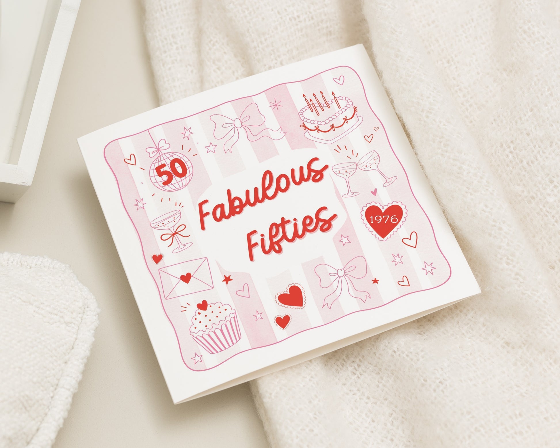 50th Birthday Card for Her, Personalised 50th Birthday Card, Fabulous Fifties Birthday Card, 50 Birthday Card for Mum, Friend, Sister