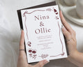Burgundy Vineyard Wedding Invitations, Olive and Wine Wedding Invites, Italian Tuscan Destination Wedding Stationery, Personalised Suite