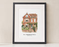 Personalised House Portrait, Custom Home Illustration, New Home Gift, Housewarming Gift, Address and Date Print, Black Framed Wall Art