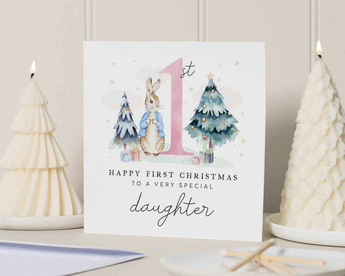 First Christmas Card for Daughter, 1st Christmas Card, Baby Girl Christmas Card, Daughter Christmas Card, Cute Christmas Card for Girl