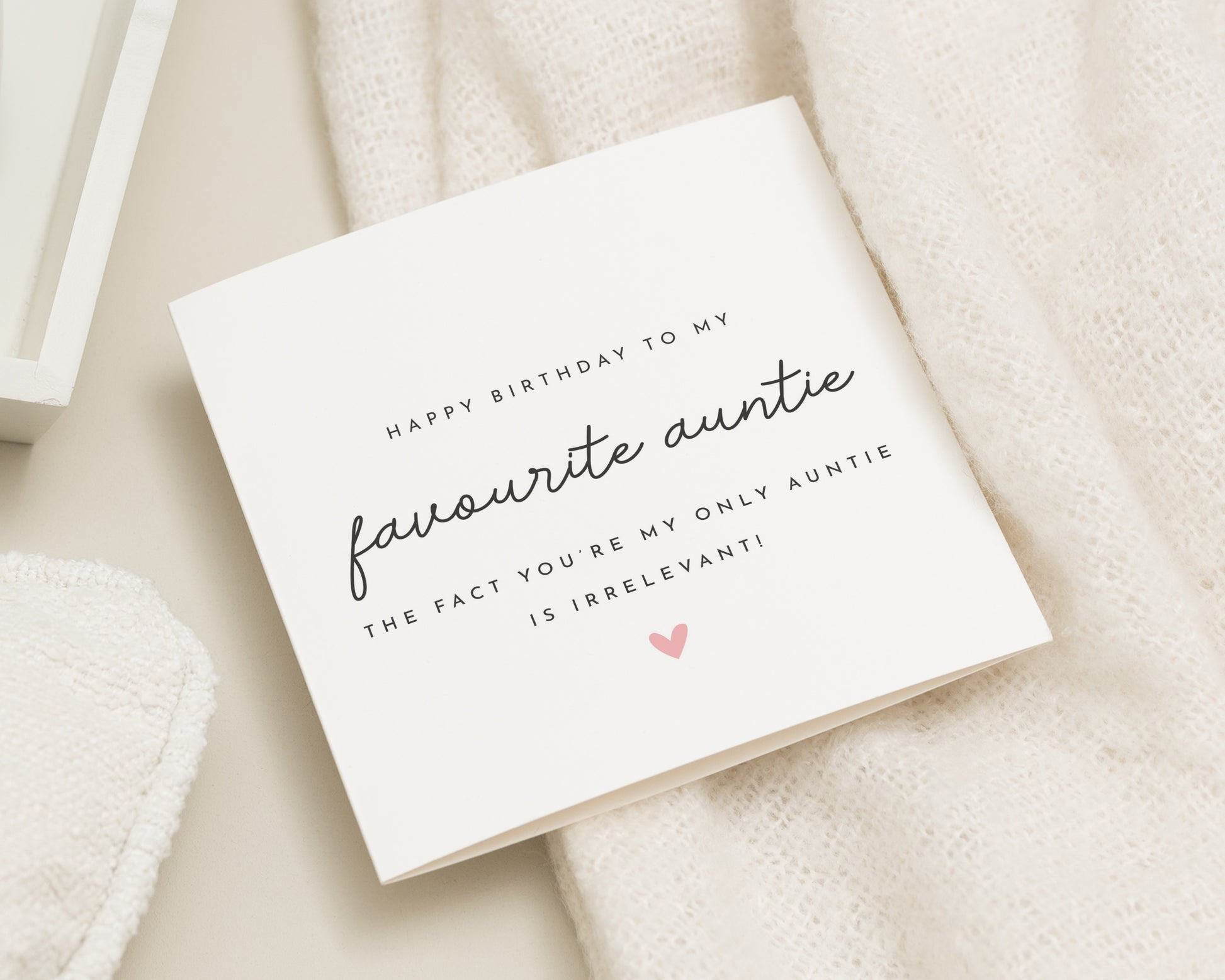 Birthday Card for Auntie, Funny Auntie Birthday Card, Favourite Auntie Card, Birthday Card for Her, Simple Birthday Cards