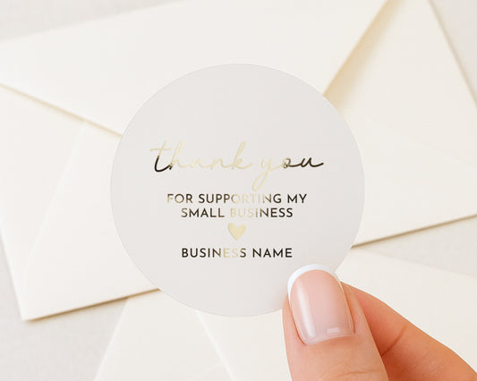 Thank You Sticker, Small Business Thank You Sticker, Gold Foil Thank You Label, Business Packaging Sticker, Personalised Business Sticker