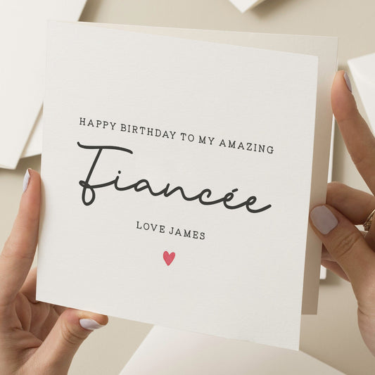 Personalised Birthday Card For Fiancee, Fiancée Birthday Card For Her, For Wife To Be, Birthday Gift For Amazing  Fiancee, Fiancee Gift