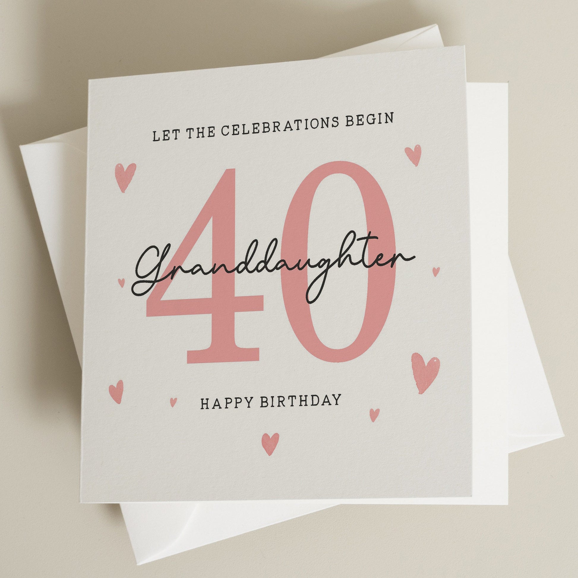 40th Birthday Card, For Granddaughter, Granddaughter 40th Birthday Card, 40th Birthday Card For Granddaughter, 40th Birthday Gift For Her