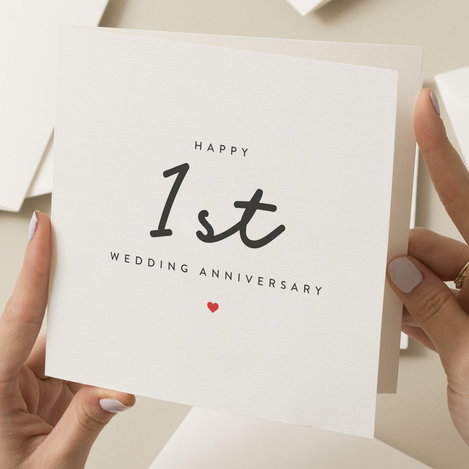 Happy 1st Wedding Anniversary Card, First Anniversary Card For Happy Couple, 1st Anniversary Card For Him, Husband Wedding Anniversary Card