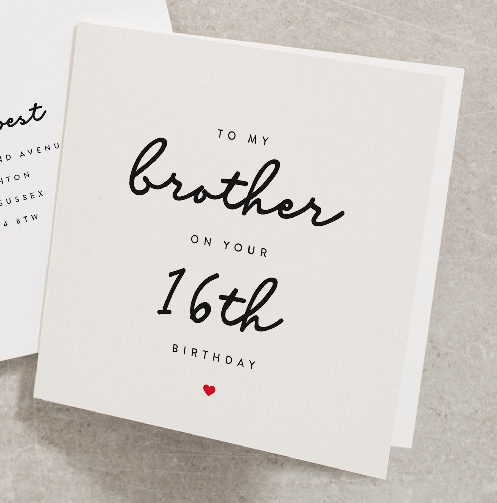 16th Birthday Card Brother, To My Brother On Your 16th Birthday, Brother 16th, Birthday Card For Him 16th, Brother BC374