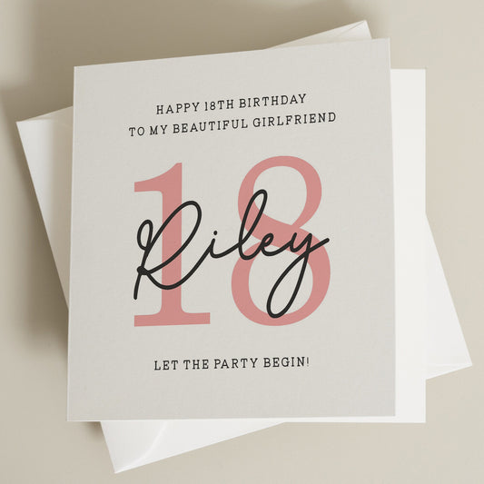 18th Girlfriend Card For Girlfriend, Girlfriend Eighteenth Birthday Gift, Happy 18th Birthday Card For Her, Girlfriend Birthday Gift