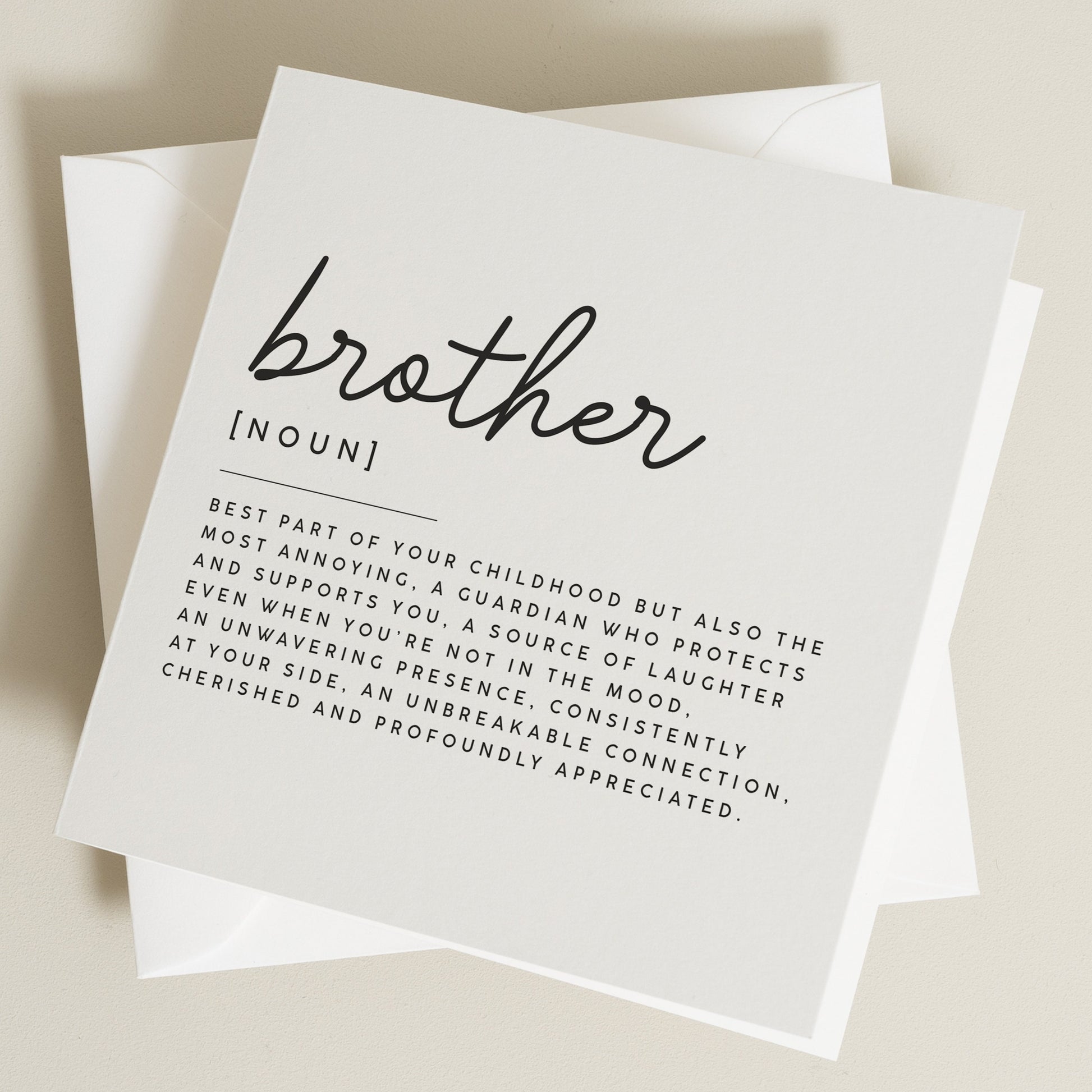 Brother Birthday Card, Card For Brother, Brother Definition Card, Birthday Card For Brother, Brother Poem Card, Happy Birthday Brother