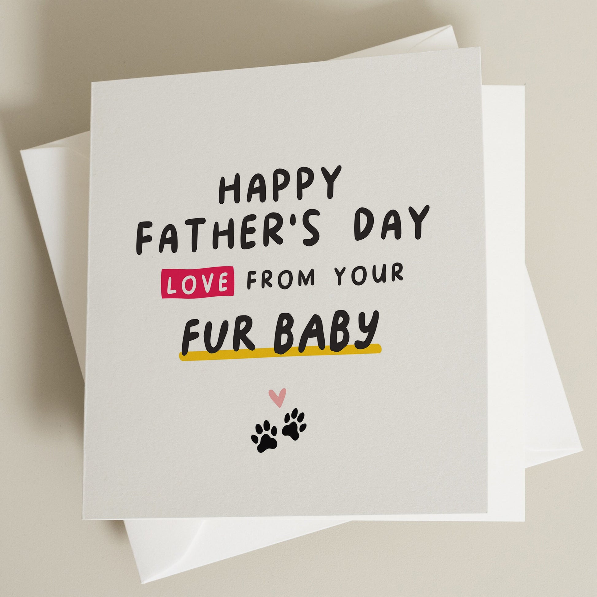 Fur Dad Card For Him, Fathers Day Card From The Dog, Dog Dad Gift, Happy Fathers Day, Cat Dad Card, Fur Dad Fathers Day Card, Gift From Pet