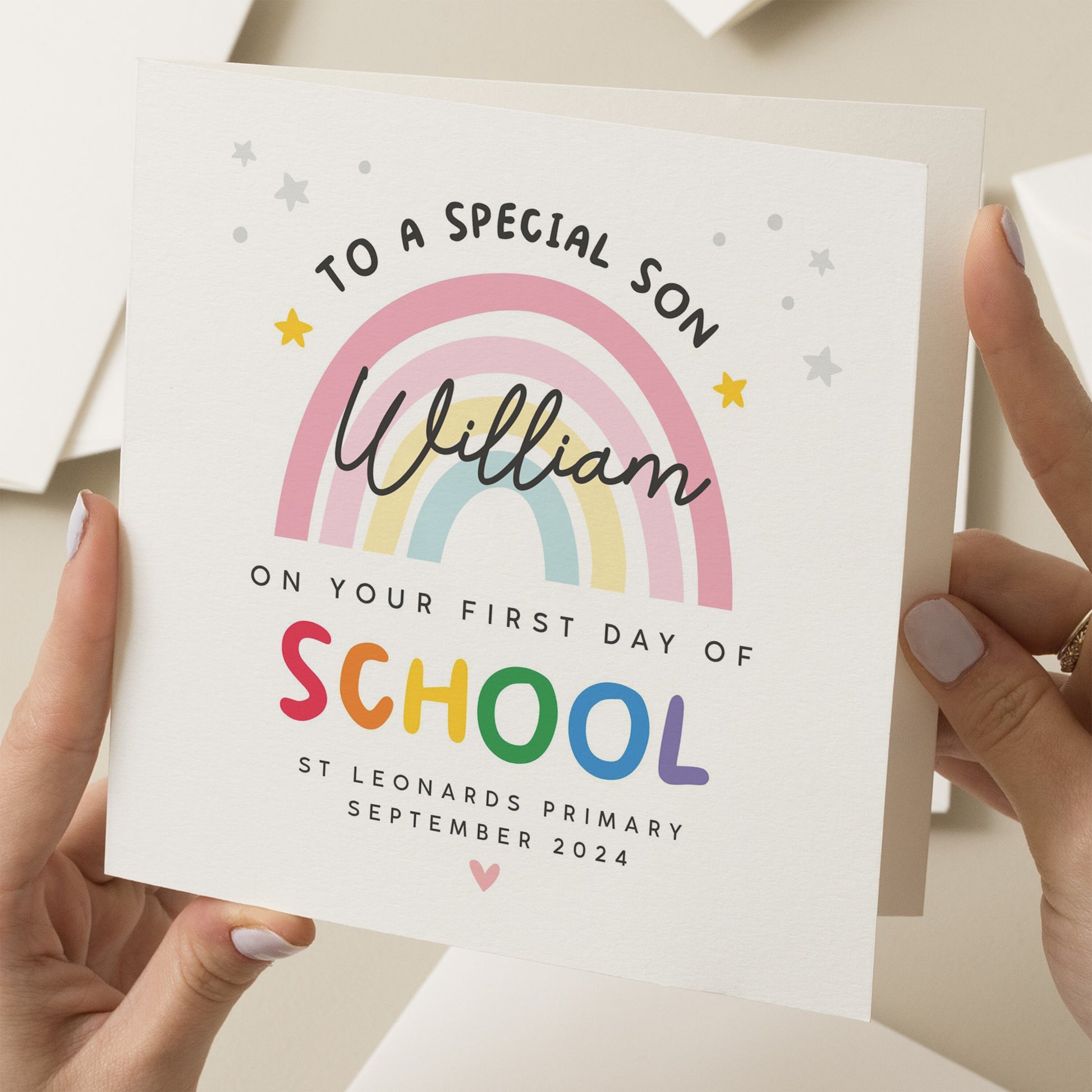 First Day of School Card For Son, Grandson, Good Luck Card, Back To School Card, 1st Day of Primary, Nursery, Secondary School Card For Boy