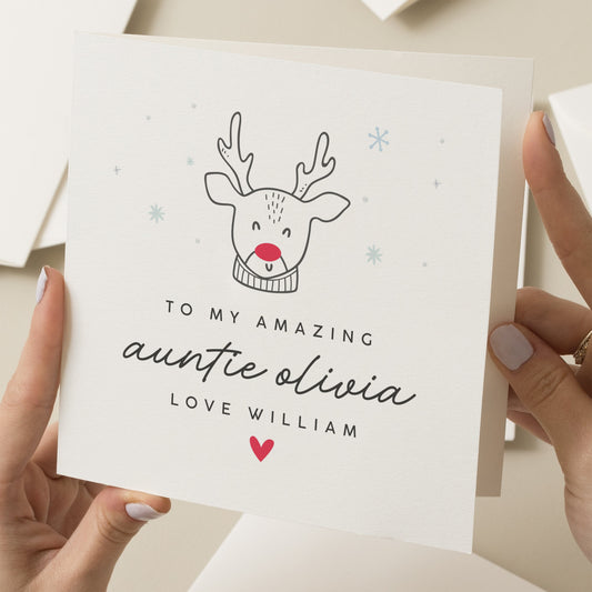 Auntie Christmas Card, Personalised Christmas Card For Auntie, Christmas Auntie Card, Cute Christmas Auntie Card, Aunt, Aunty, Xmas Gift