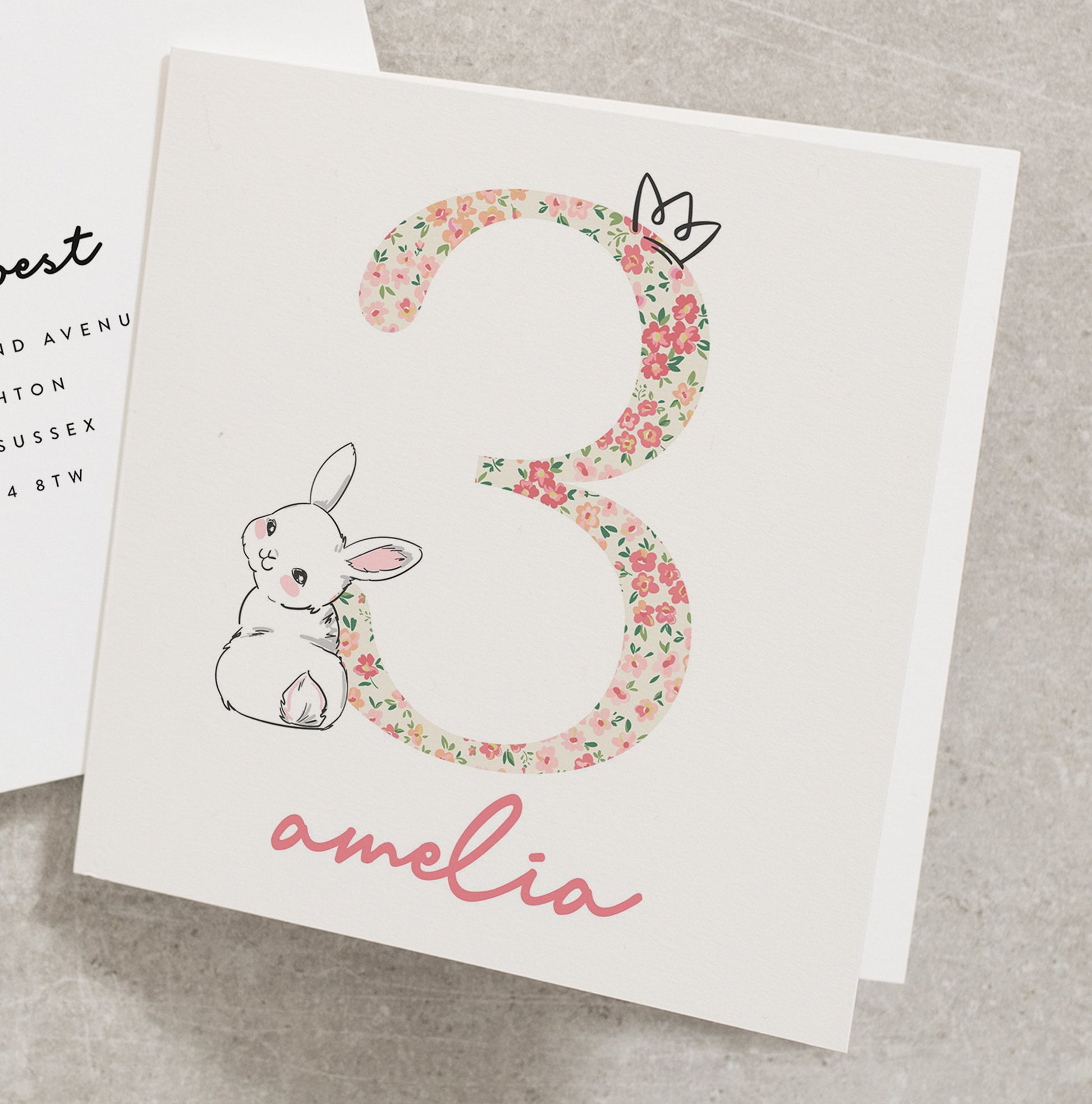 Personalised 3rd Birthday Card For Daughter, Niece 3rd Birthday Card, 3rd Birthday Card For Granddaughter, Third Birthday Card BC948