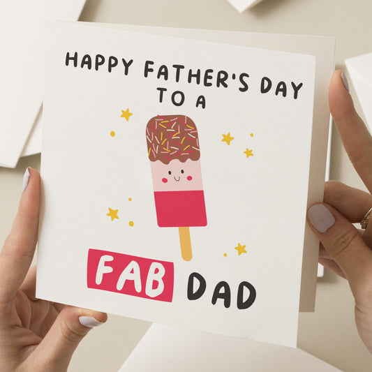 Fab Dad Fathers Day Card, Dad Fathers Day Gift, Happy Fathers Day Dad, Fathers Day Card To Dad, Fab Gift For Him, Daddy, Father