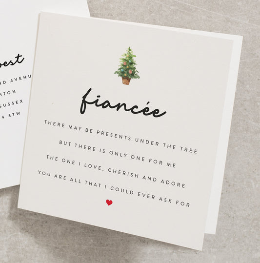 Fiancée Christmas Poem Card, Christmas Fiancée Card, Christmas Card for Future Wife, For Her Christmas Card, Poem Xmas Card CC519