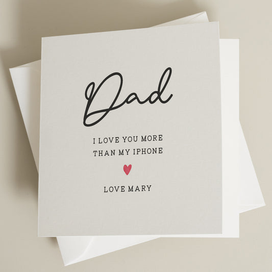 Joke Fathers Day Card For Dad, Personalised Fathers Day Card From Daughter, Funny Card For Dad, Fathers Day Gifts, Funny Phone Card