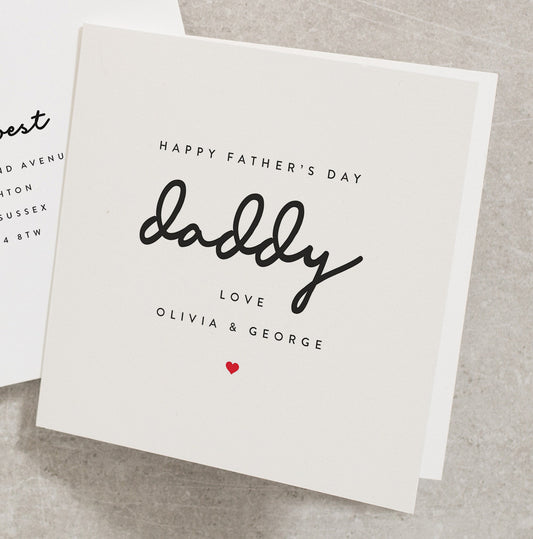 Happy Fathers Day Daddy Card From Son, Daughter Fathers Day Card From The Kids, Special Dad Card, Personalised Fathers Day Card FD012