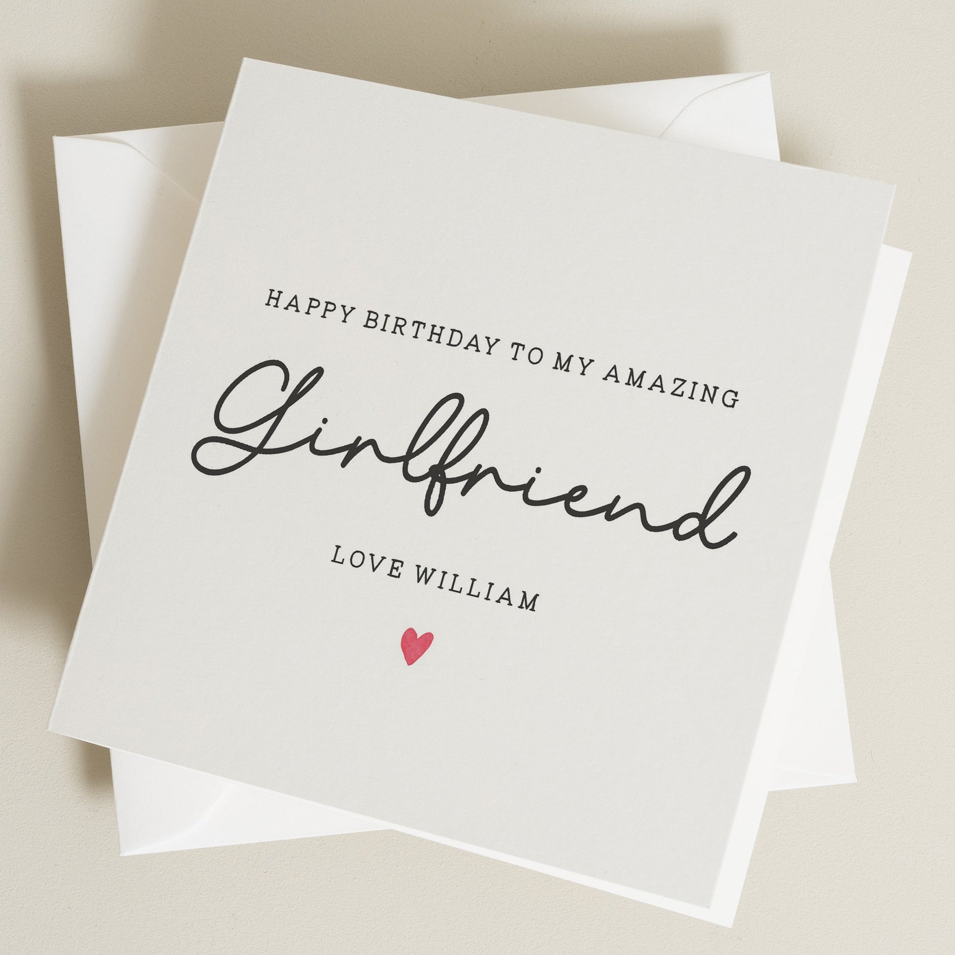 Amazing Girlfriend Card To Her, Personalised Card For Her, Simple Birthday Card For Her, Birthday Card For Girlfriend, Romantic Card