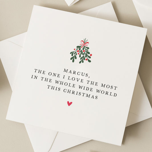 Wife Christmas Card, To The One I Love Most Christmas Card, Personalised Christmas Card, Boyfriend Christmas Card, Girlfriend Christmas Card