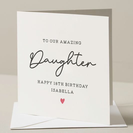 Daughter Birthday Card, 18th Birthday Card For Daughter, Eighteenth Birthday Card, Girl Birthday Gift, Birthday Girl, The Best Daughter