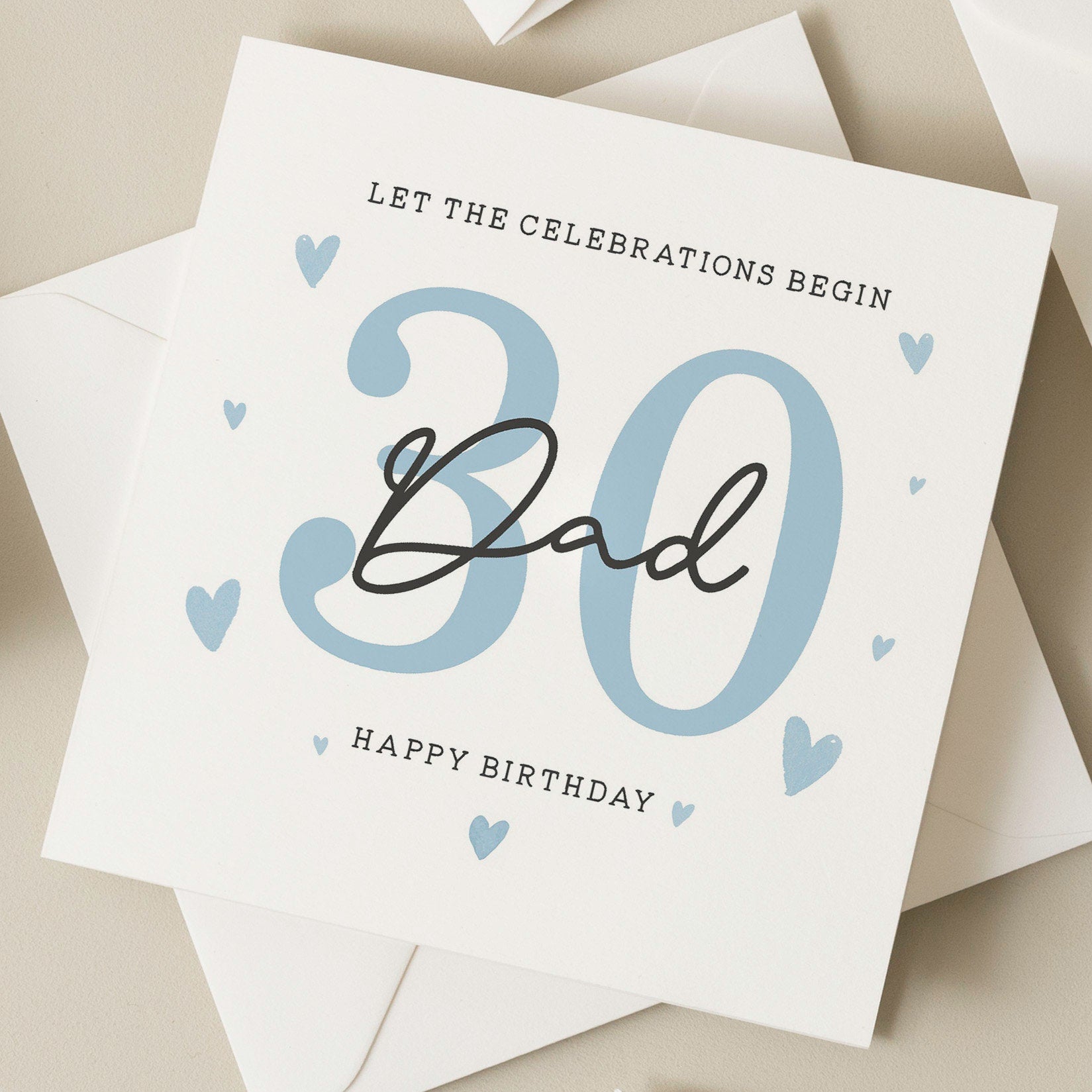 Birthday Dad Card, 30th Birthday Card For Daddy, Thirtieth Birthday Daddy Card, Happy Birthday Daddy, Birthday Dad Gift, Father, Dad